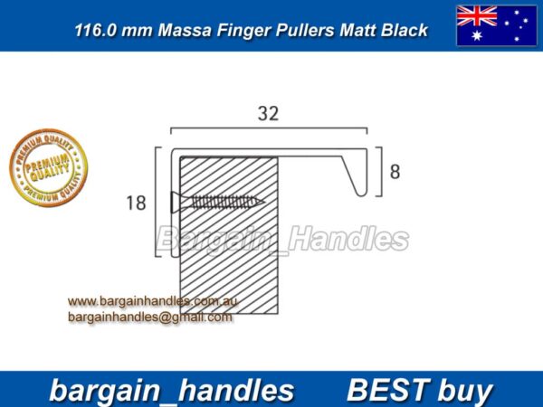 Massa Finger Pullers Matte Black