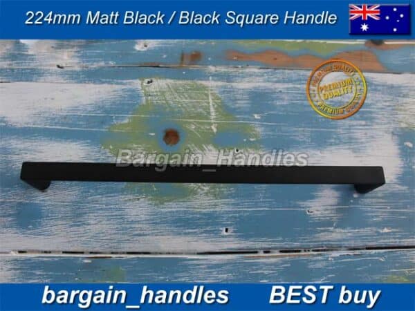 Matte Black Kitchen Cabinet door handle pulls D-Square Dallas D