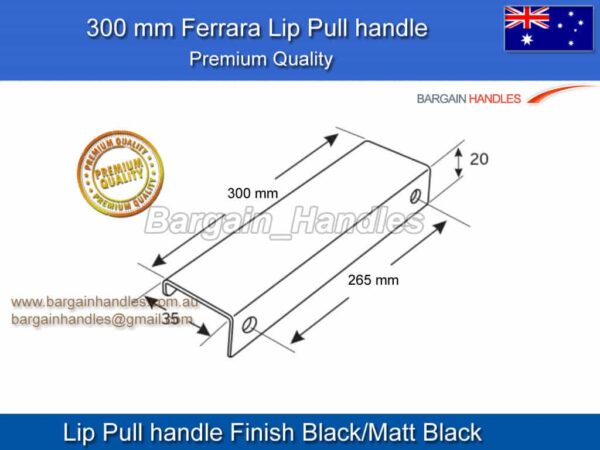 Ferrara Lip pulls Matte Black Finish