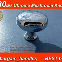 30mm Mushroom Polished Chrome Knob
