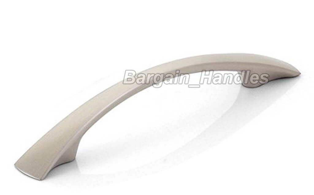 128mm Kitchen Door Handle Tapered Flat Bow Brushed Stainless Steel